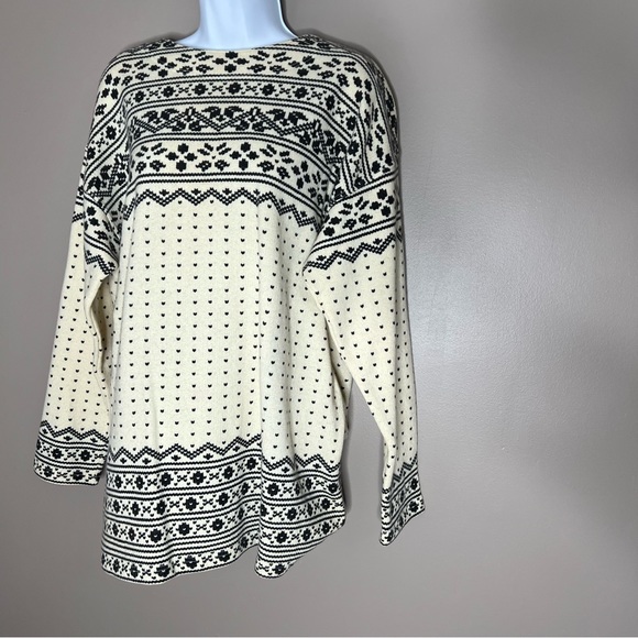 L.L. Bean made in Italy fair Isle wool sweater size large - Picture 2 of 9